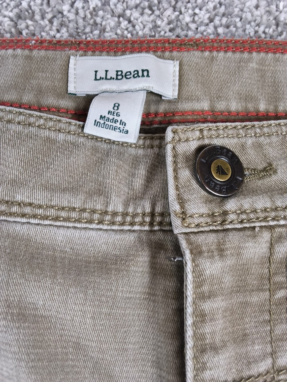 L.L. Bean Roll Tab Women's Jeans Khaki Hiking Outdoors - Picture 3 of 6